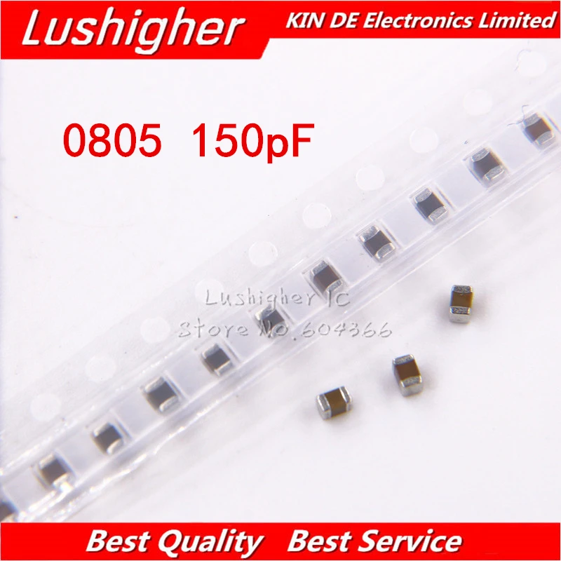 100 шт. 0805 150pf 151K 100V X7R 10% SMD Керамика конденсатор поверхностного