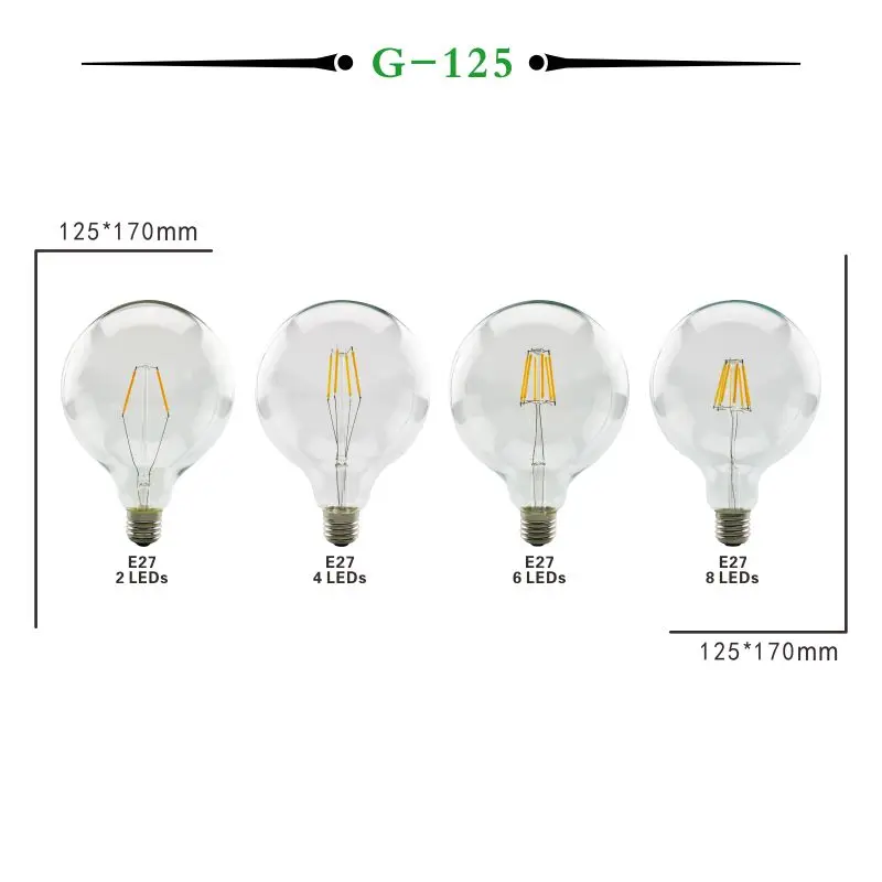 LAN му светодиодный Эдисон лампы E14 G45 светодиодный лампы E27 G80 G95 G125 нити светильник 220V 2W 4W 6W 8W Античная Ретро Винтаж Стекло лампа