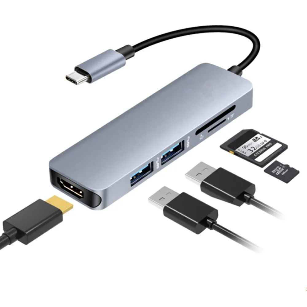 USB 3,0 type C к HDMI концентратор USB-C док-станция для ноутбука type C адаптер конвертер для MacBook Windows SD TF кард-ридер