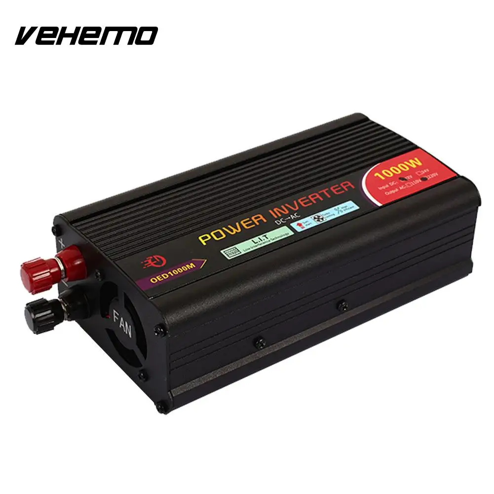 VEHEMO 12V To 220V 1000W Refrigerator Automobile Car Inverter Power