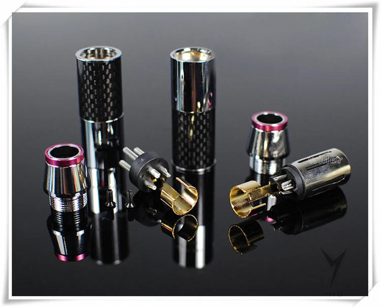 2 pairs/4pairs female male 3 pins Carbon Fiber Brass Copper plated rhodium Gold XLR plug connector