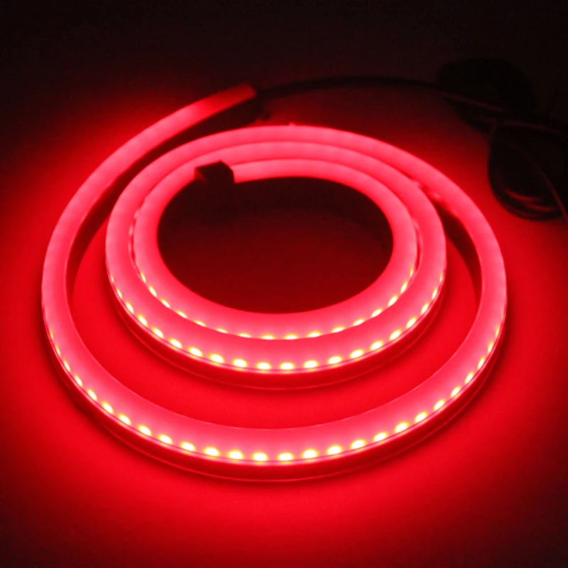 SUNKIA 100CM Additional Brake Lights LED Flexible Strip Flowing Red Color Turn Signal Lamps Car Styling Strip Lights SUNKIA 100CM Additional Brake Lights LED Flexible Strip Flowing Red Color Turn Signal Lamps Car Styling Strip Lights