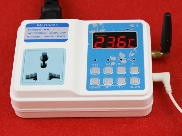 

Temperature control socket with remote alarm function, WH1436