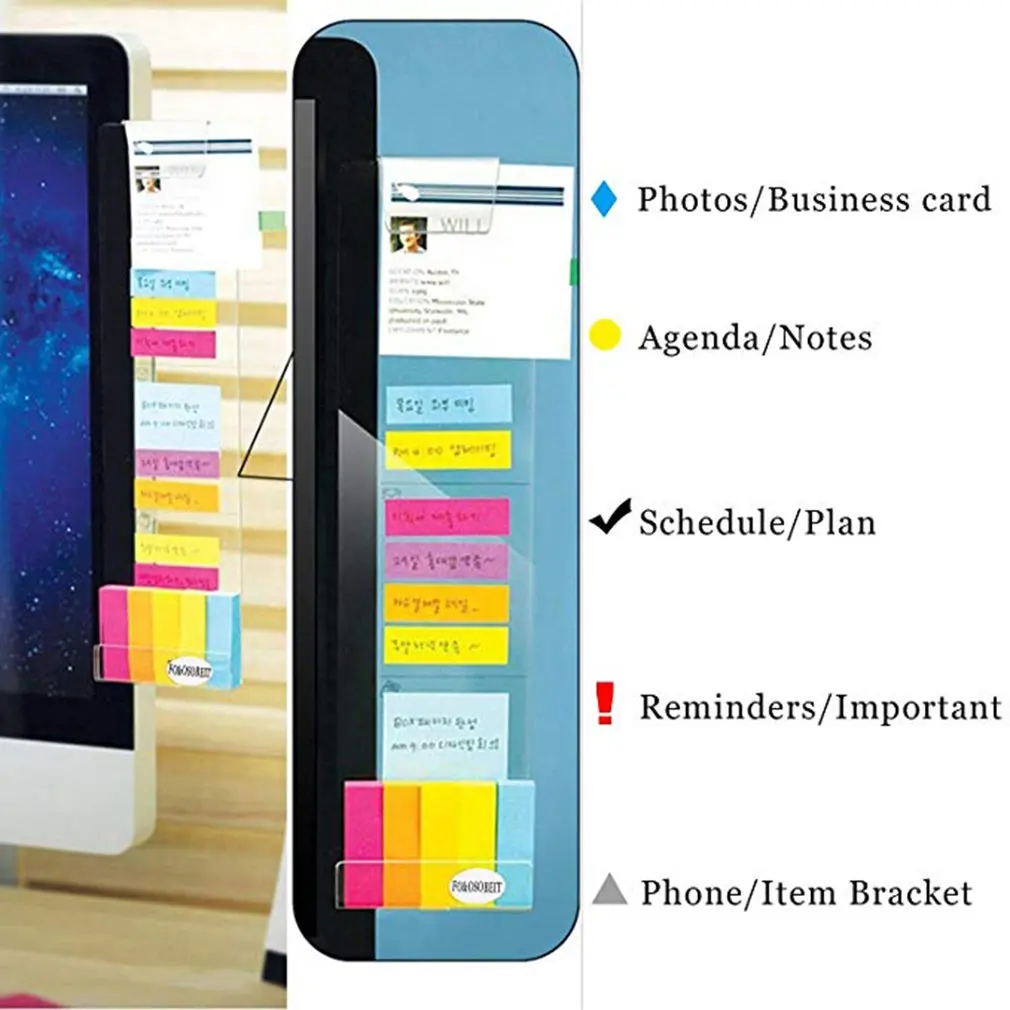 Правая наклейка для монитора компьютера акриловая наклейка для записи заметок на экране зажим для зарядки держатель для телефона профессиональный