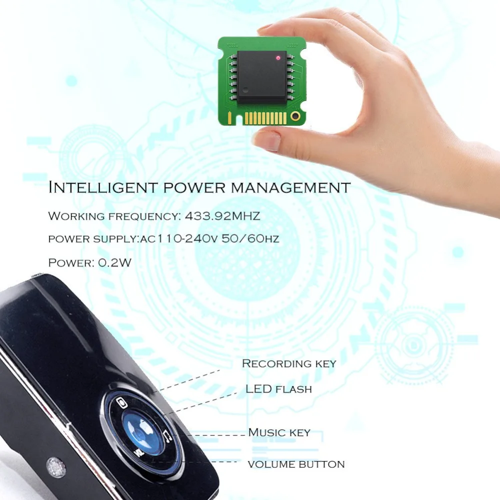 SMATRUL NEW Wireless doorbell NO BATTERY self powered waterproof LED night light control 51 Music 150M Remote smart Door bell chime EU Plug AC 110-220V 1 Button 1  receiver 19