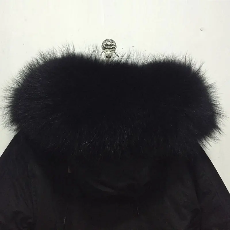 Avec De Fourrure Perles Fausse Vestes À Manteaux Allemagne En Capuche Laveur Raton Noir D'hiver Grande 10pIqnw