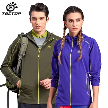 

tectop Spring autumn men women Camping/Hiking jacket outdoor Sport Trench coat fishing Outwear male jackets Waterproof Windproof
