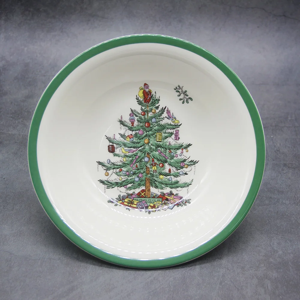 Classical Ceramic Christmas Tree Tableware Kitchen Soup Noodle Rice