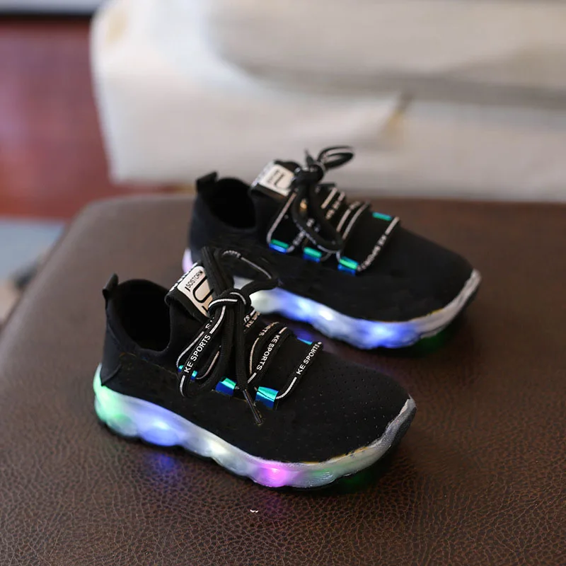 

high quality colorful shinning children casual shoes lace up sports all seasons sneakers kids glowing hot sales girls boys shoes