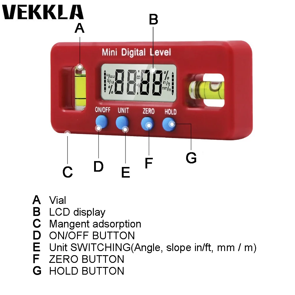 Digital Level Saw Angle Finder Inclinometer Bevel Magnetic Degrees blades slope