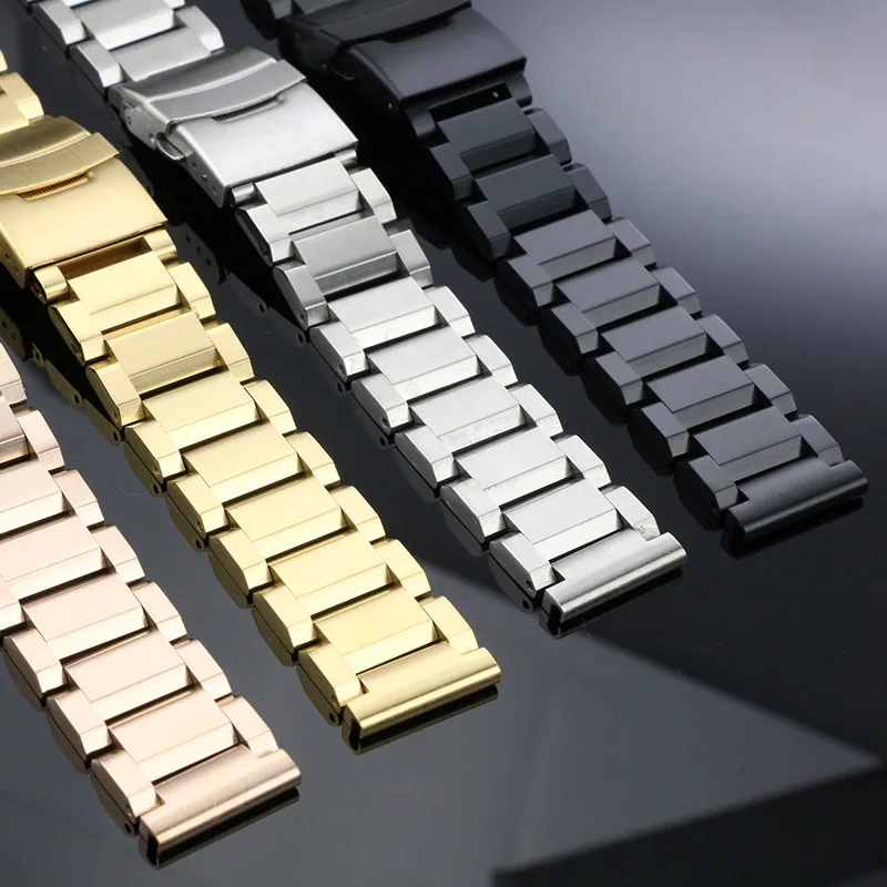 Link Watch Strap Accessories Men's Watchbands 316L Stainless Steel Rose Gold Strap 18mm 20mm 22mm 24mm Black Silver Rose Gold Link Watch Strap Accessories Men's Watchbands 316L Stainless Steel Rose Gold Strap 18mm 20mm 22mm 24mm Black Silver Rose Gold
