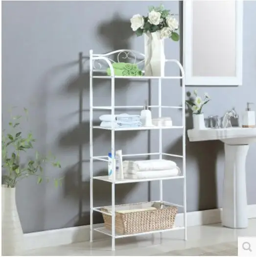 

Modern simple bookshelf European iron art flower frame toilet bathroom
