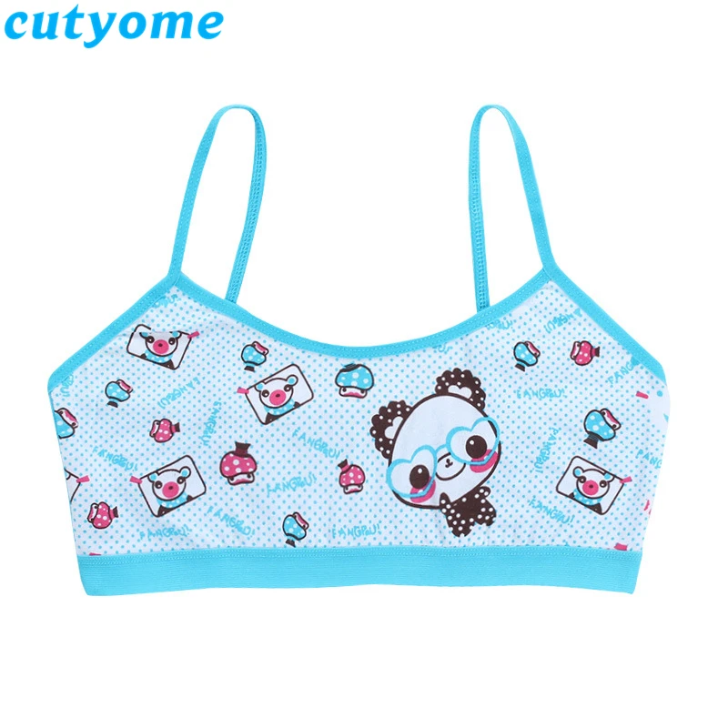 

Teenage Girls Training Bra Kids Underwear Camisole Cotton Cartoon Panda Small Young School Children Vest Bras Child Underclothes