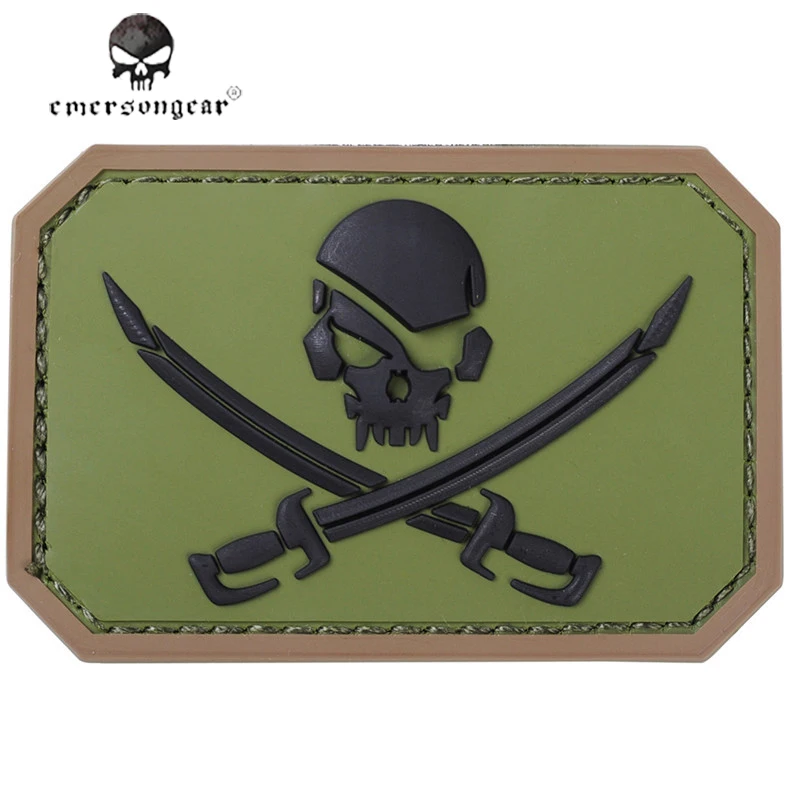 

Airsoft Pirate Skull PVC Tactical Patch With Hook&Loop Army Badge Appliques Hunting Military Combat Backpack & Clothing Patch