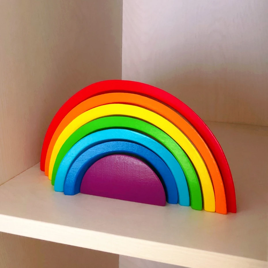 Brinquedos de Madeira do Arco-íris Blocos de Madeira Brinquedo para Crianças Montessori Buliding Bebê Educacional Aprendizagem Recursos Criativo Cor Presente 16 brinquedo para crianças criativo cor presente