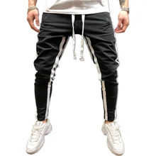Популярные мужские спортивные штаны с боковой полосой, спортивные штаны в стиле хип-хоп, уличная одежда, обтягивающие спортивные штаны для бега, мужские повседневные брюки с эластичной резинкой на талии, 3XL