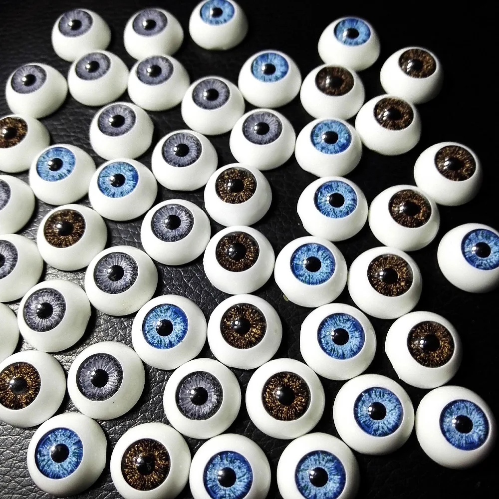 

15 Pairs Doll eyes 12MM Real Like Reborn Doll Eyeball Brown Blue Mix Colors Half Round Eyes Toys
