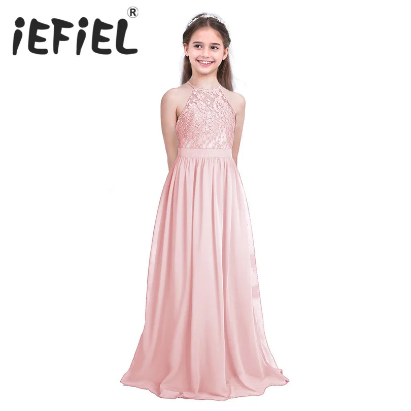 Us 1211 37 Offlittle Girls Kidchildren Pearl Pink Flower Girl Dresses First Communion Dress For Wedding Bridesmaid And Birthday Formal Party In