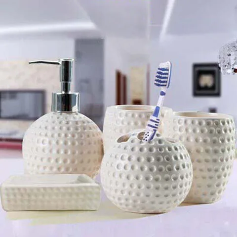 5pcs/set Red Wedding Gifts China Black, white Thread floral patterns Ceramics Bathroom Bathroom accessories toothbrush holder 5pcs/set Red Wedding Gifts China Black, white Thread floral patterns Ceramics Bathroom Bathroom accessories toothbrush holder