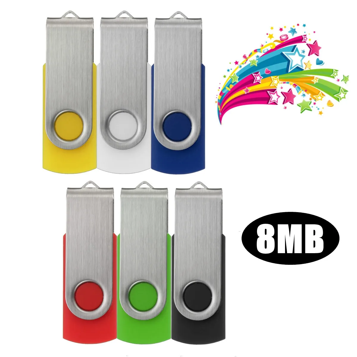 

Rotary 8MB USB 2.0 Flash Drive Memory Stick Pen Thumb U Disk Business Gift PVC Candy Color Pendrive Micro USB Stick