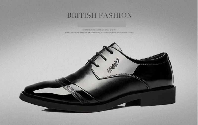 New Spring Autumn Man Dress Shoes Point Toe Leather Breathable Lace Up Business Wedding Italian Leather Oxford Shoes for Men (8)