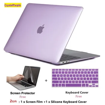 

New 3in1 Crystal Laptop Hard Case+Screen Protector (Gift)+Keyboard Cover (Gift) For 11 12 13 15" Apple Macbook Pro Air Touch Bar