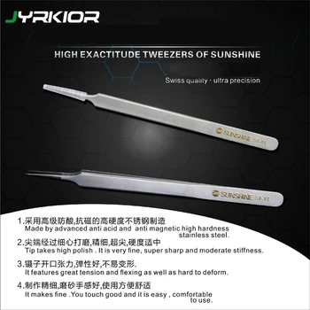

Jyrkior Stainless Steel Slant Tips Pointed And Curved Tweezer Non Magnetic Multi-standard Stainless Steel Tweezer