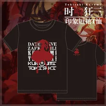 DATE A LIVE токисаки Куруми аниме унисекс футболка Летняя футболка с короткими рукавами футболки красивые узоры цвет черный и белый 5