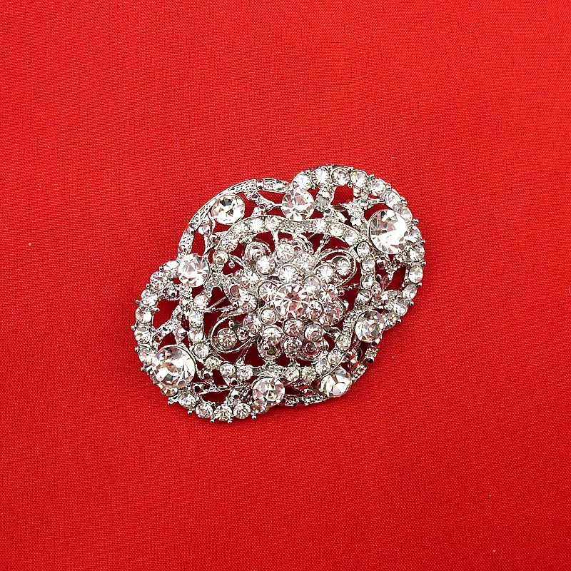 1 шт. модная женская винтажная овальная Свадебная Брошь Стразы с кристаллами и