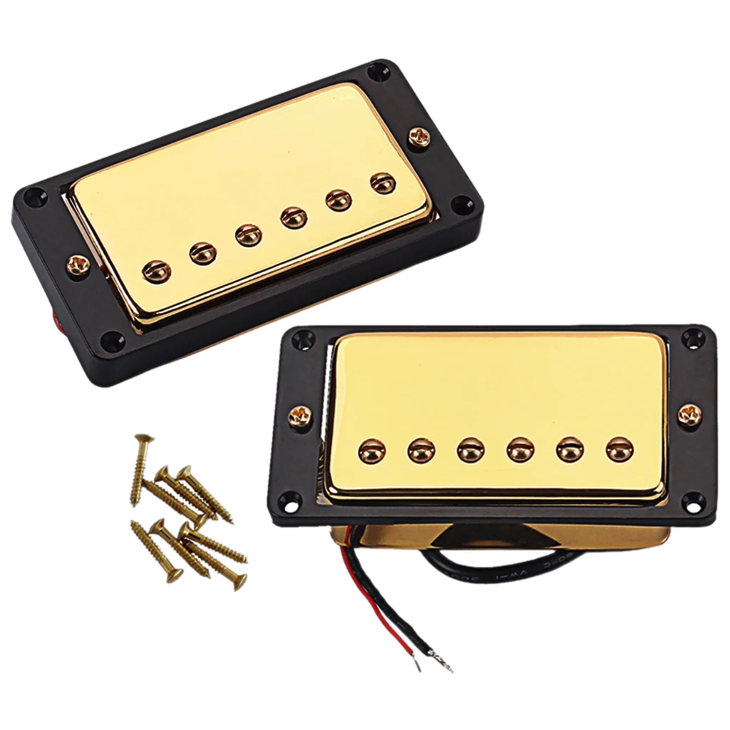 2 Pieces Double Coil Neck Bridge Pickup for LP Electric Guitar 50/52mm