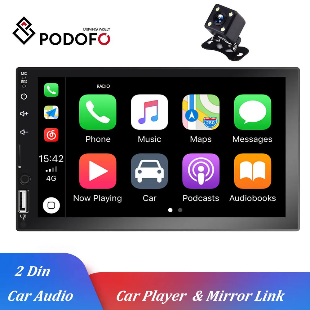 

Podofo Universal Car Multimedia Player 2Din 7"Car Stereo Radio D-Play Autoradio Mirrorlink Auto Audio Bluetooth MP5 Audio Stereo