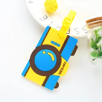 

Lovely Luggage Tags Silicone Rubber Travel Baggage Label Suitcase Cartoon Camera ID Address Holder Travel Accessories Tag