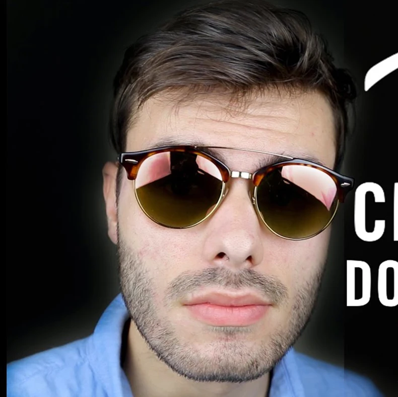 JackJad поляризованные солнцезащитные очки стиль двойной мост классика Винтаж 4346|de