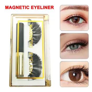 

1 Set Magnetic Eyeliner With 3D Reuseable Magnetic Eyelashes Black Waterproof Liquid Eyeliner Eyelash Extension Makeup Tools