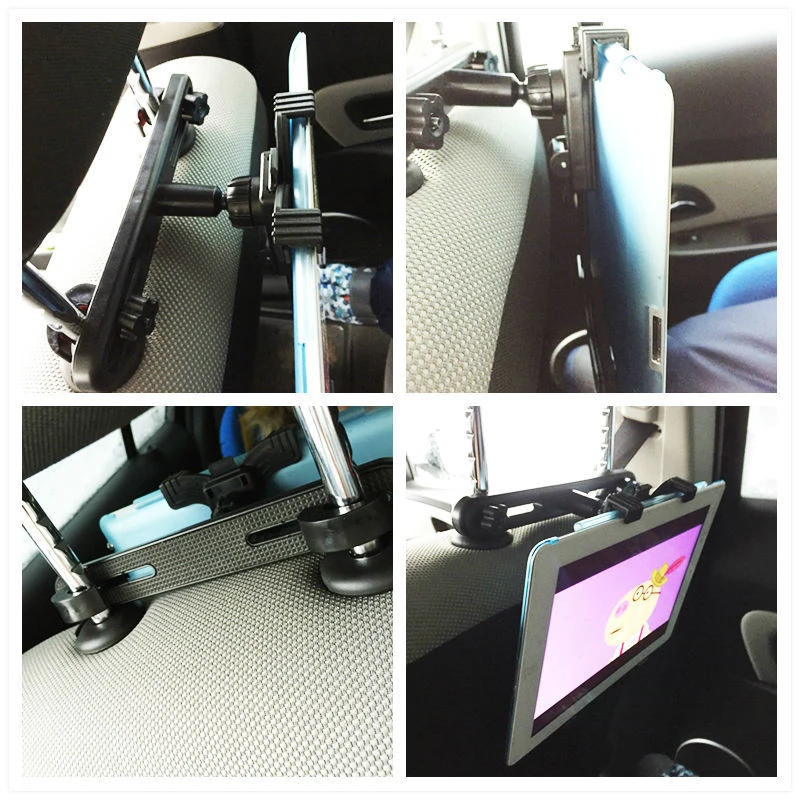 平板电脑支架支架 360 旋转可调支架汽车后座头枕座椅导航支架支持 iPad iPhone (3)