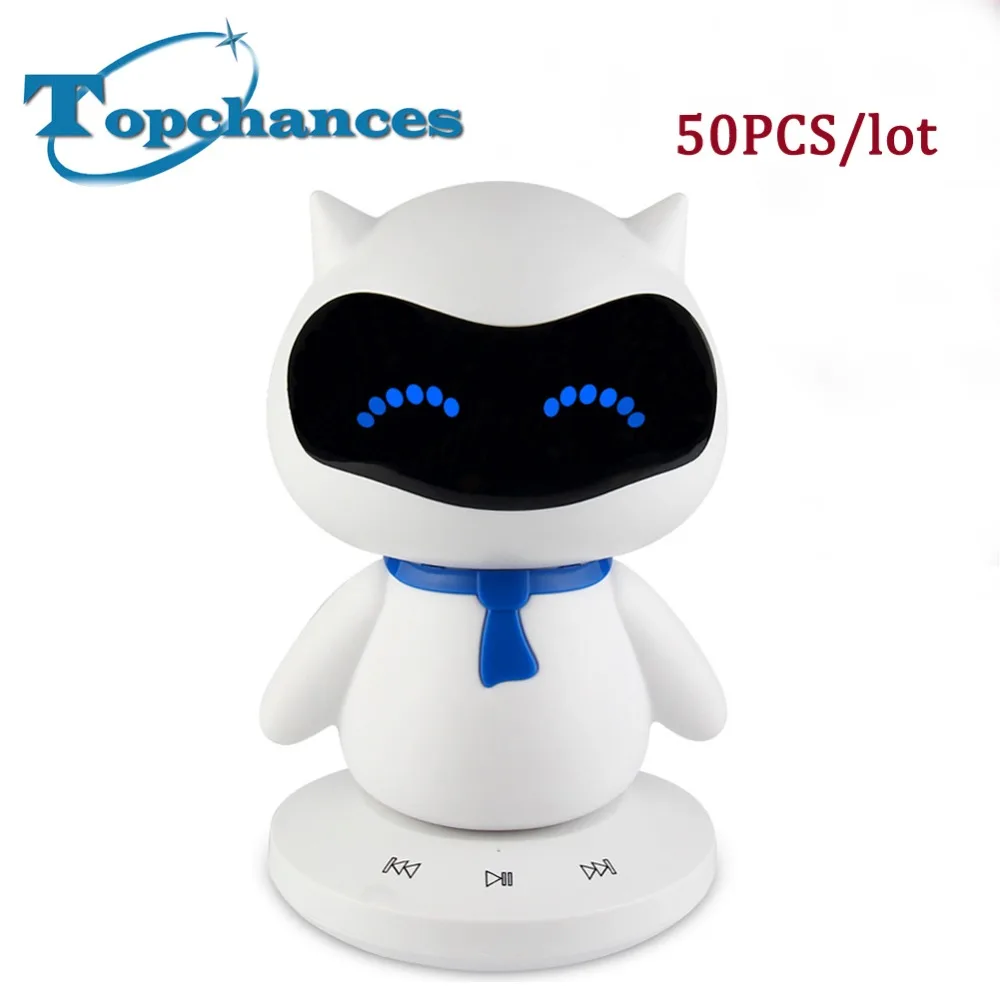 50x Mini Portabel Lucu Robot Pintar Blueototh Speaker Dengan