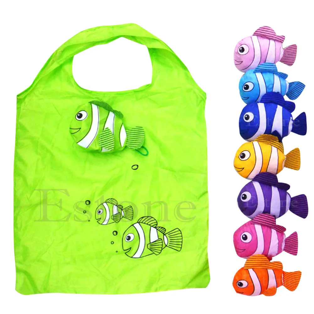

Hot Fashion Little Fish Reusable Folding Shopping Bag Travel Grocery Bags Tote