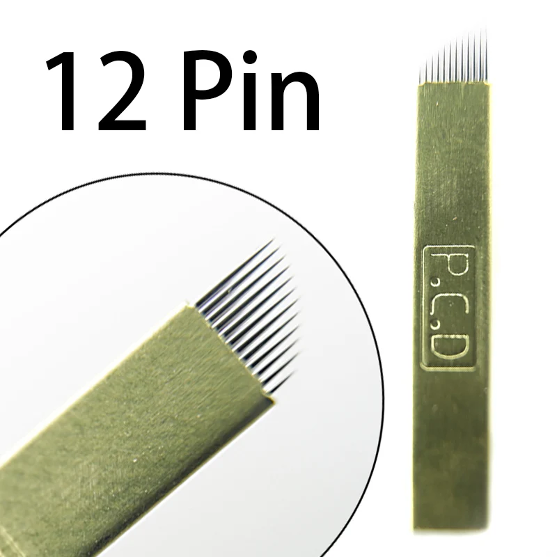 500 шт. PCD 12 штифтов Lamina Nano Blade Premium Hard 0 25 мм Перманентный макияж микроблейдинг игла