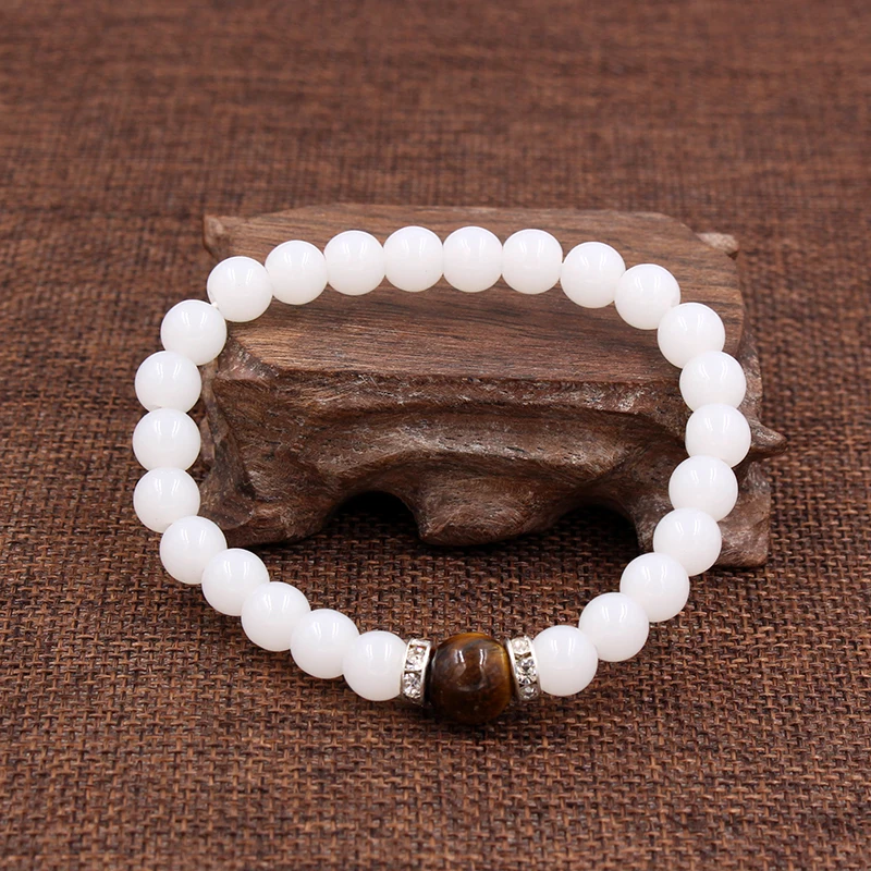 

Natural Stone Love Purple Bead Bracelet Vintage Charm Round Chain Beads Bracelets Jewelry For Women Friend Gift