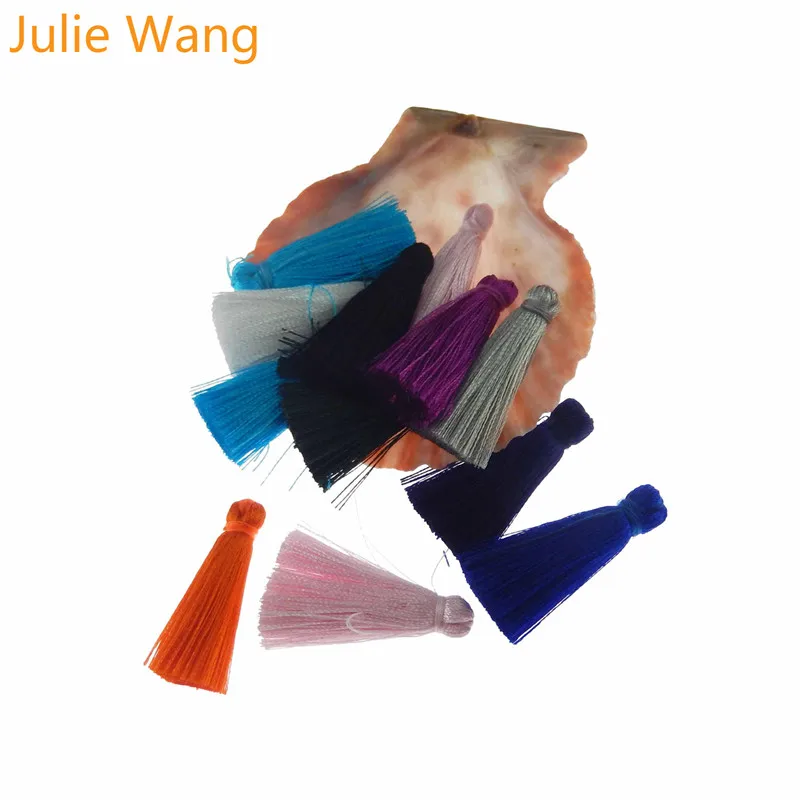 Julie Wang 10PCS Multi-color Simple Cotton Tassel For Earring Pendant Charms Keychain Cellphone Straps Purses Jewelry Accessory Julie Wang 10PCS Multi-color Simple Cotton Tassel For Earring Pendant Charms Keychain Cellphone Straps Purses Jewelry Accessory