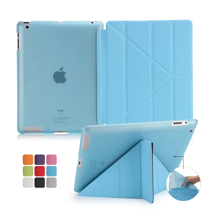

Silicone Case For iPad 2 3 4 Soft Back Cover TPU Leather Case For iPad 4 Flip Smart Cover For iPad 2 Cases Auto Sleep/Wake Up