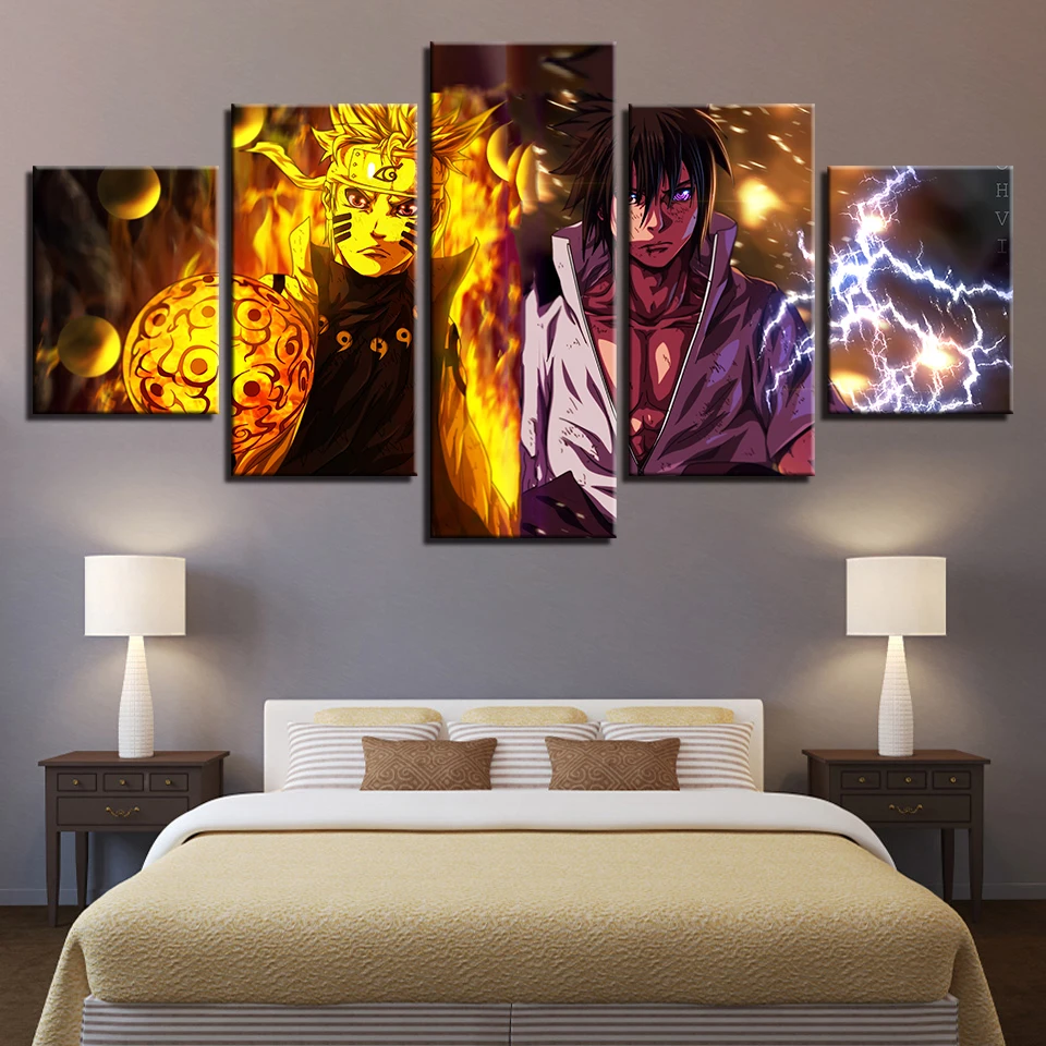 

Modern HD Printed Wall Art Frame Canvas Pictures 5 Pieces Animation Characters Naruto Sasuke Paintings Posters Home Decoration