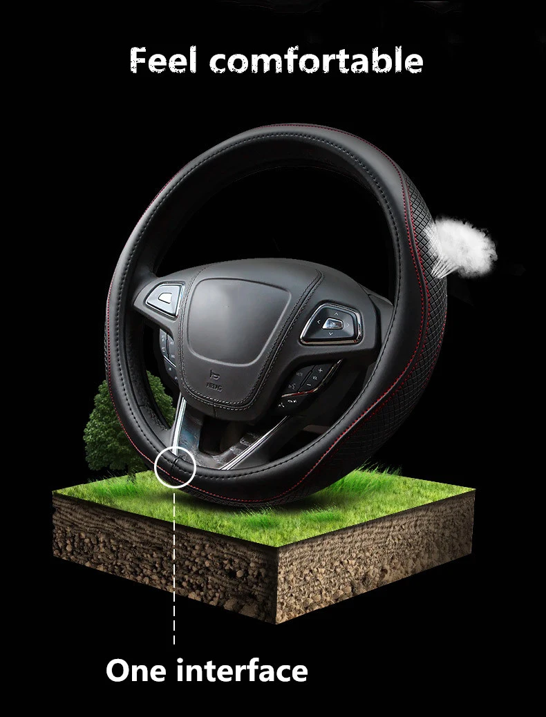 Чехол рулевого колеса автомобиля из натуральной кожи, чехол для ...