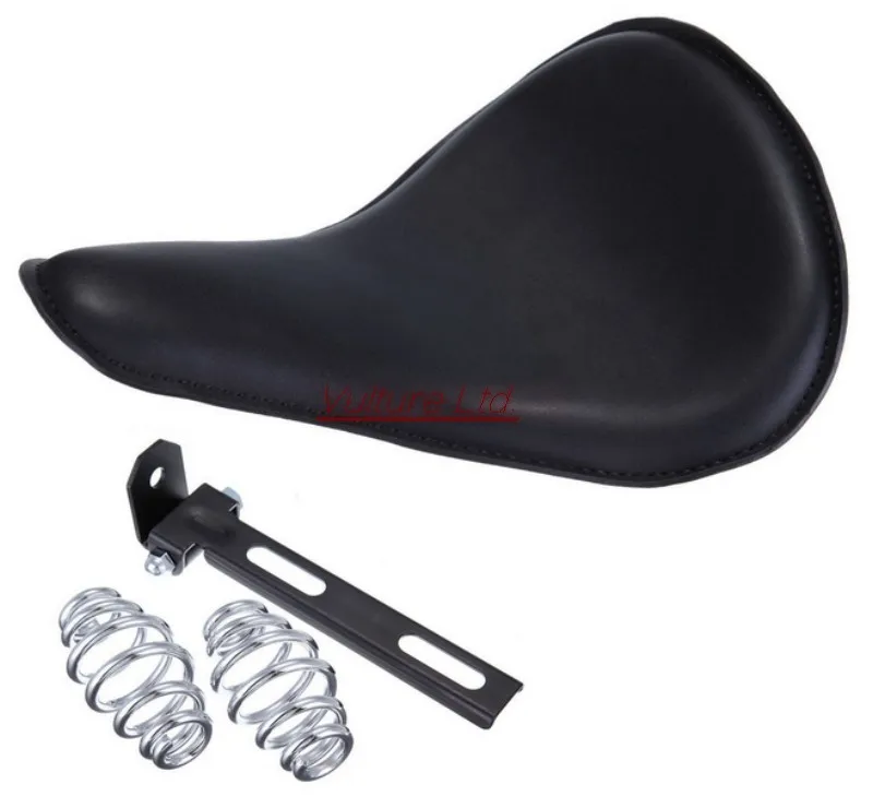 

Black Large Leather Solo Slim Seat Large For Harley Bobber Chopper Custom Honda Yamaha Suzuki