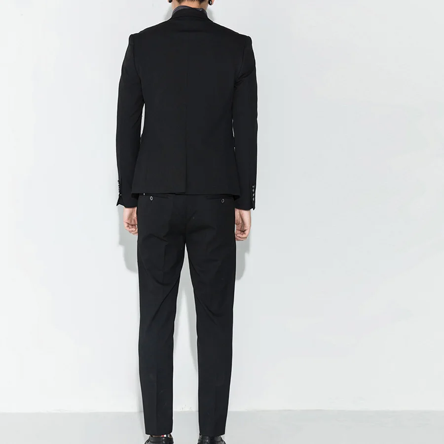 Smart Casual Business Suit Blazers Men Wedding Suit 2 Pcs (Jacket+Pants) Terno Masculino Notched Lapel Skinny Suit Men 2019