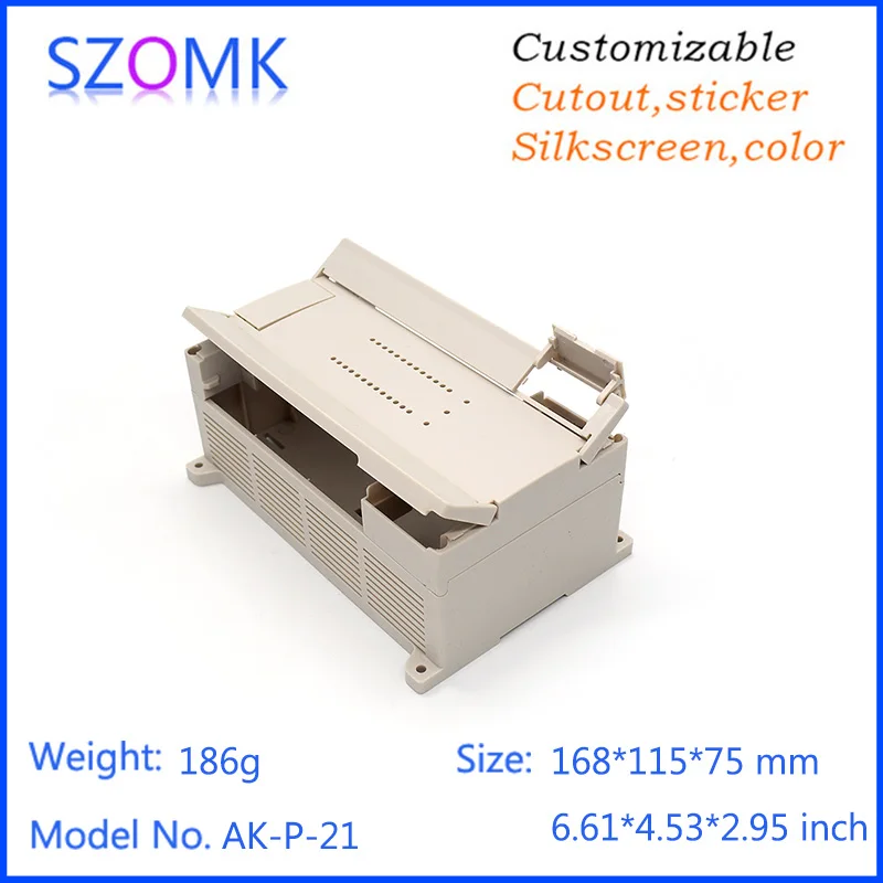 

10piece szomk din rail enclosure project box plastic electronic case 168*115*75mm plc enclosure plastic distribution enclosure