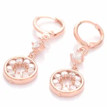 Горячая Модный Роскошный, цвета шампань, золотистый круглый пончик серьги с цирконием камень женский подарок на день рождения бижутерия