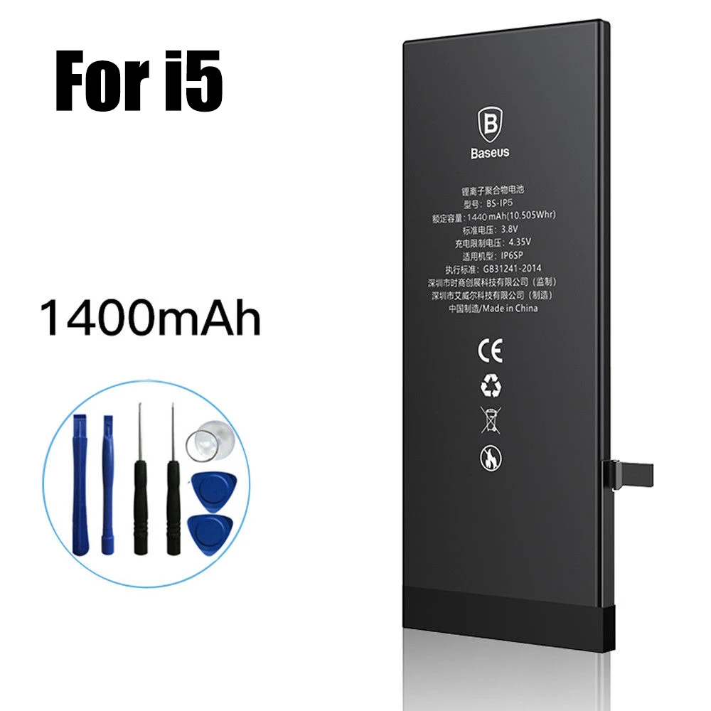 Real Capacity High Quality 1400mAh Battery for iphone 5 Replacement Internal Li Ion Phone