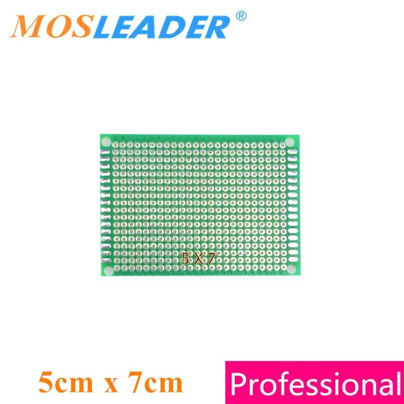 

Mosleader PCB 5cm x 7cm x 1.6mm 10pcs FR4 Green Double side DIY Prototype Paper PCB Universal Experiment Matrix Circuit Board