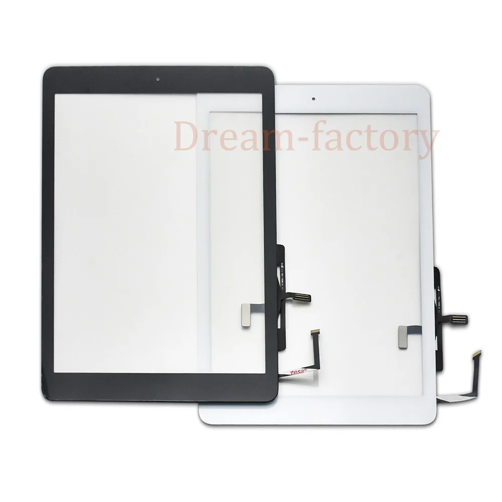 

10pcs For ipad Air A1474 A1475 A1476 Touch Screen Digitizer +Home Button +Sticker +Camera Holder Complete Assembly DHL Shipping